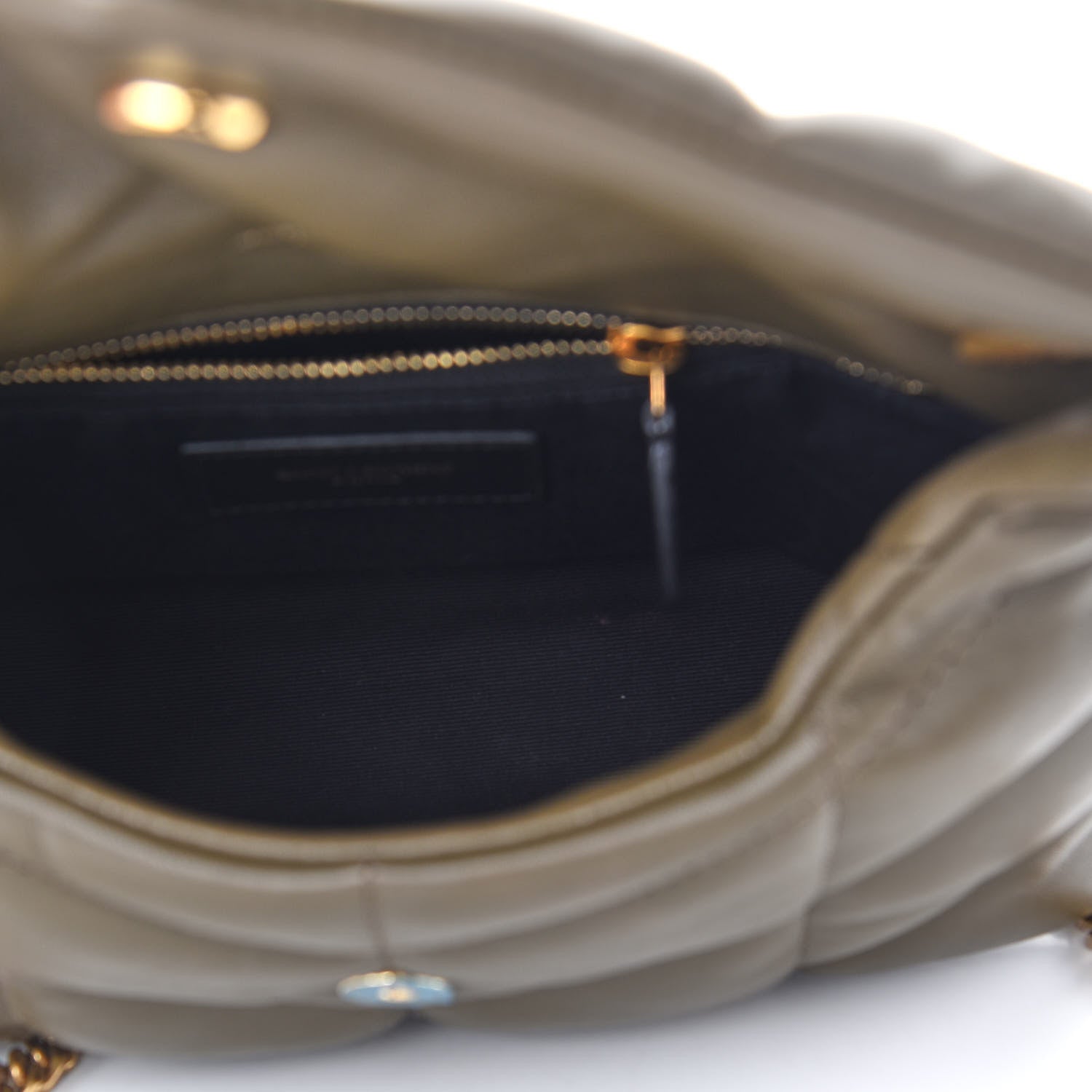 Saint Laurent Calfskin Quilted Toy Loulou Puffer Monogram Chain Satchel Seaweed 5 of 10