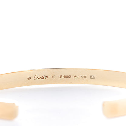 Cartier 18K Yellow Gold LOVE Cuff Bracelet 19 4 of 5