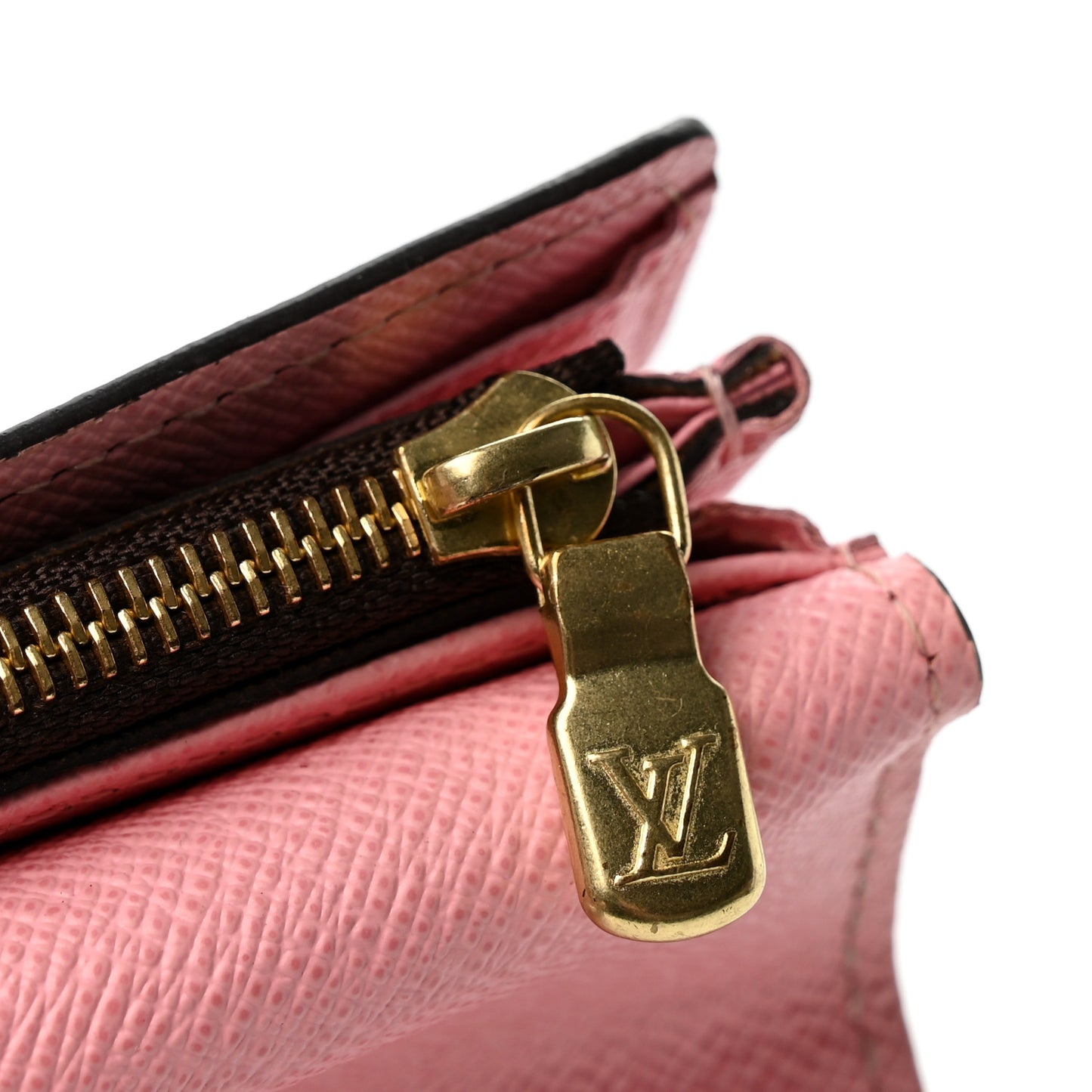 Damier Ebene Studded Sarah Wallet NM Rose Ballerine