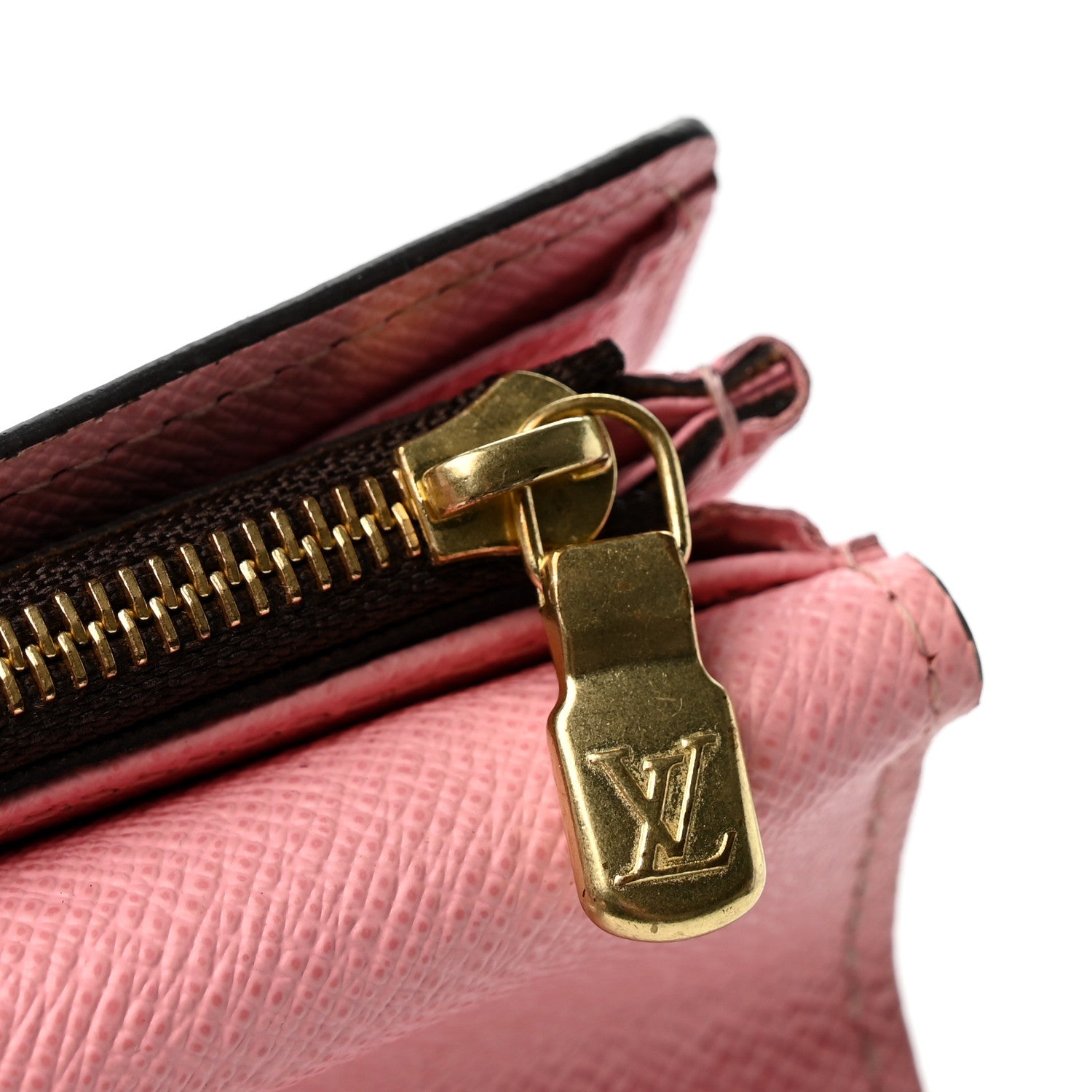 Louis Vuitton Damier Ebene Studded Sarah Wallet NM Rose Ballerine 8 of 9