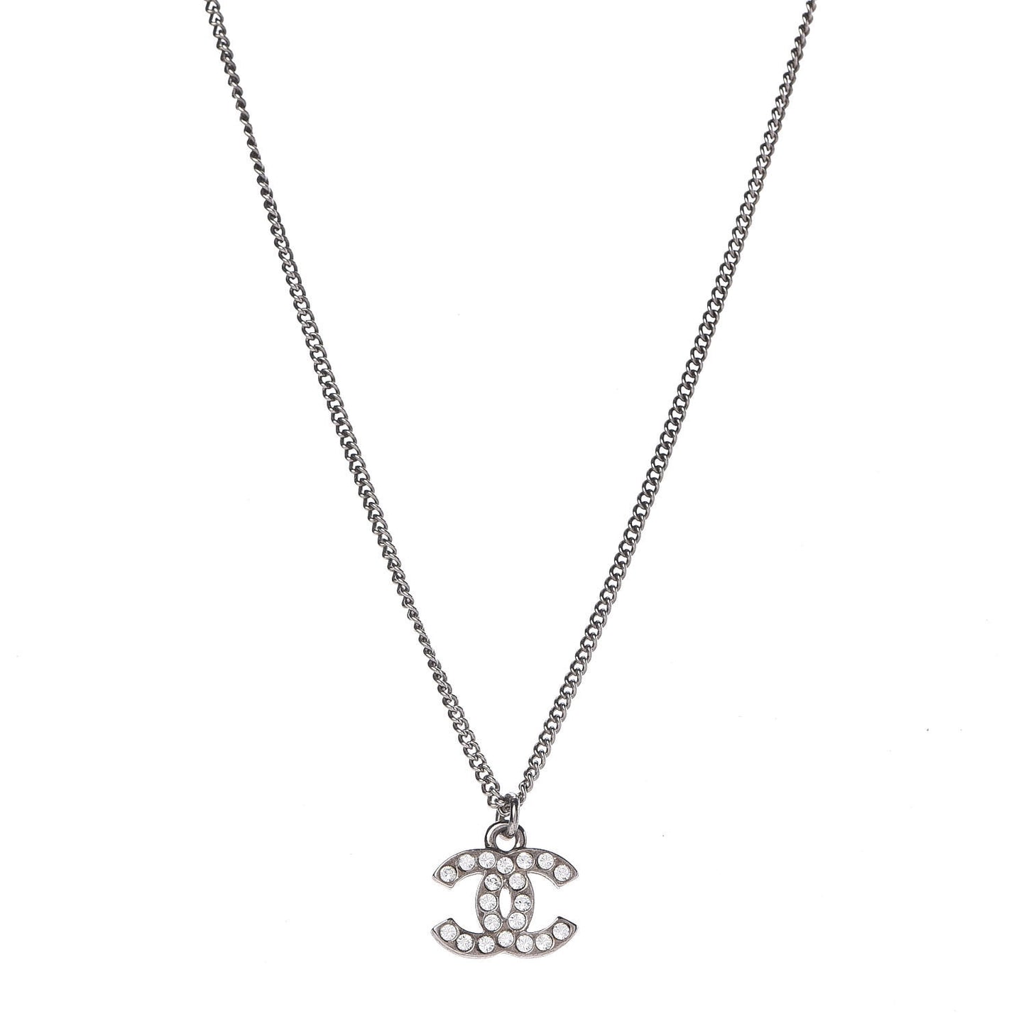 Crystal CC Necklace Silver