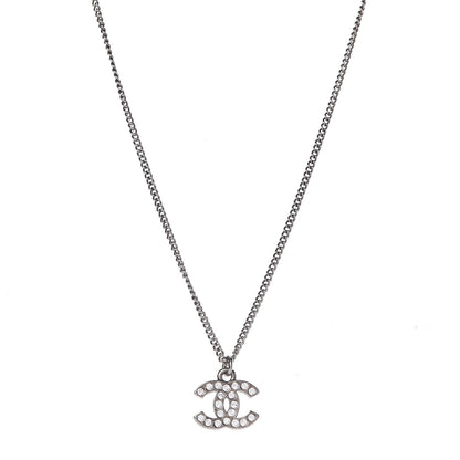 Chanel Crystal CC Necklace Silver 1 of 4