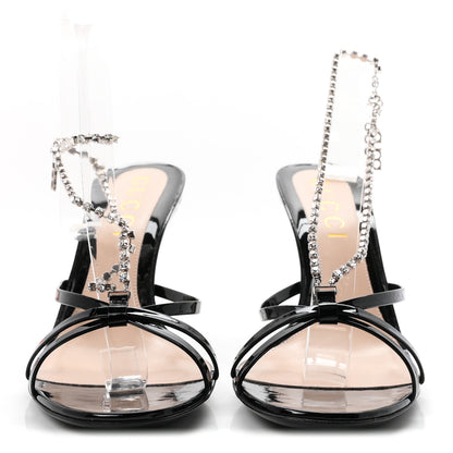 Gucci Vernice Crystal Sandals 40 Black 3 of 9