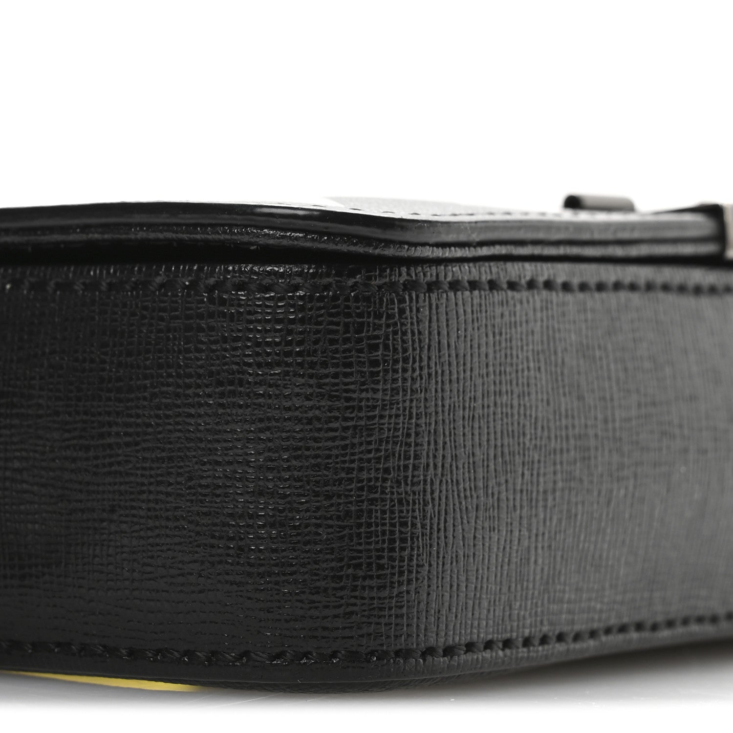 Off-White Saffiano Striped Mini Diag Binder Clip Bag Black White Yellow 8 of 11