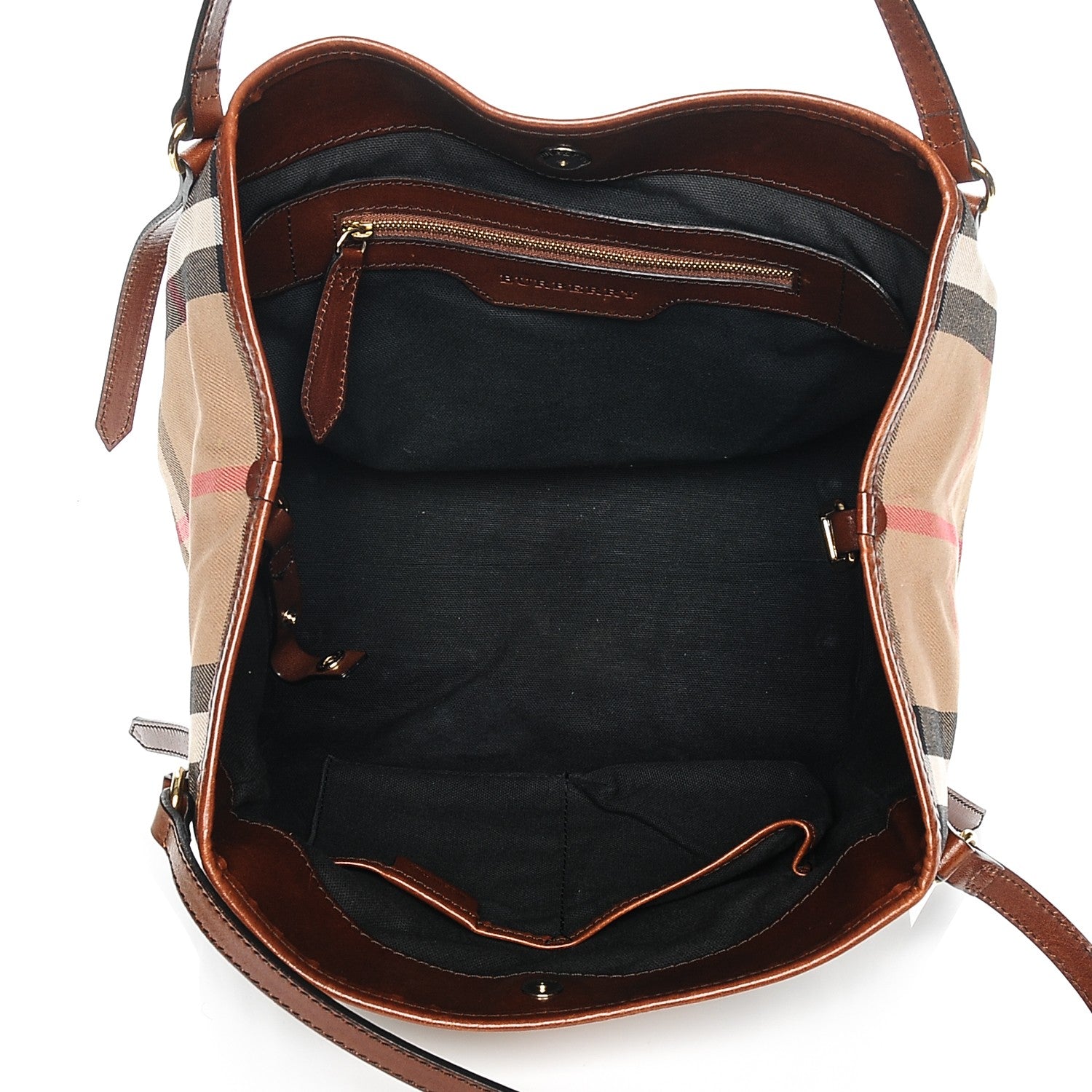 Burberry House Check Small Canterbury Tote Dark Tan 5 of 10