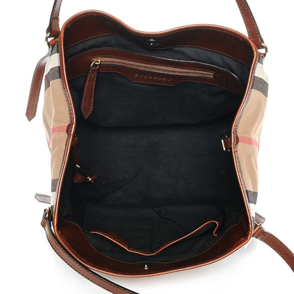 Burberry House Check Small Canterbury Tote Dark Tan 5 of 10