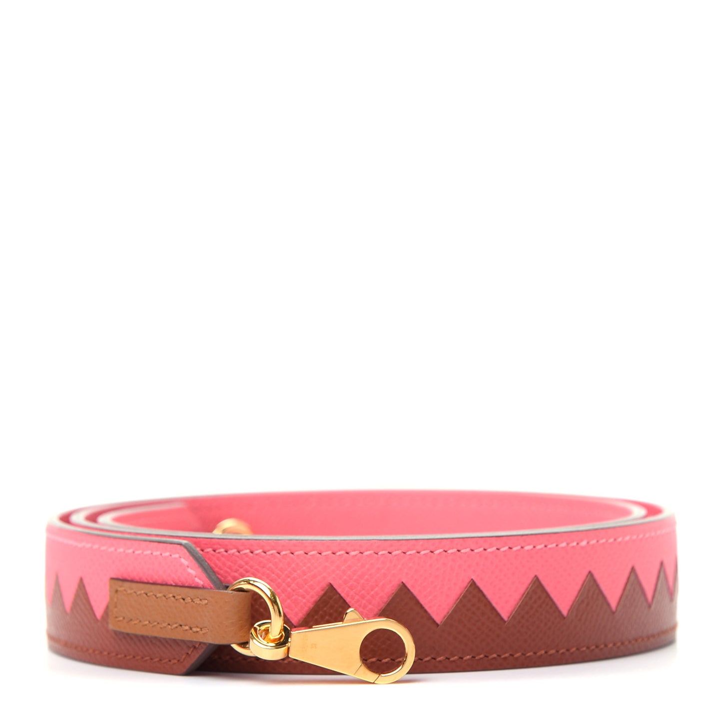 Epsom 30mm Tressage Au Galop Shoulder Strap Rose Azalee Senne Gold