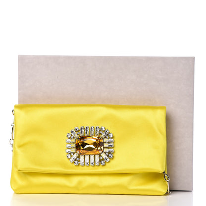 Jimmy Choo Satin Crystal Titania Clutch Fluo Yellow 9 of 9