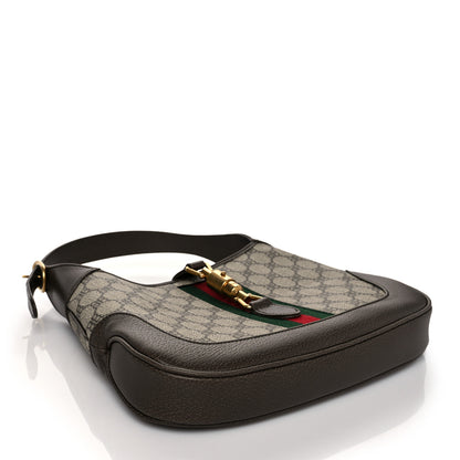 Gucci X BALENCIAGA BB Supreme Monogram Calfskin Web Small Jackie 1961 Hobo Beige Ebony 4 of 11