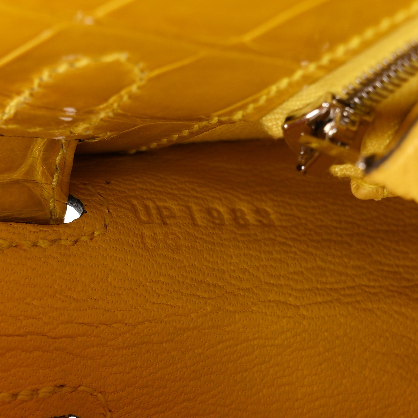 Shiny Alligator Kelly Sellier 25 Mimosa