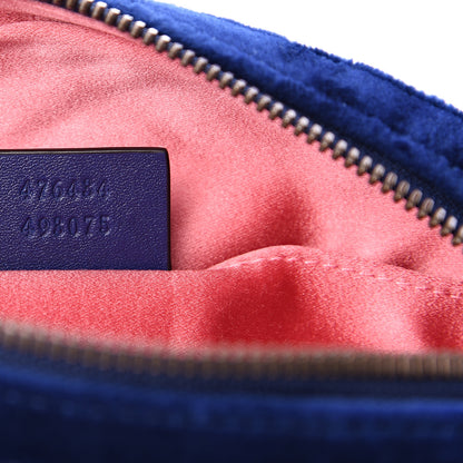 Gucci Velvet Matelasse GG Marmont Belt Bag 75 30 Cobalt Blue 6 of 10