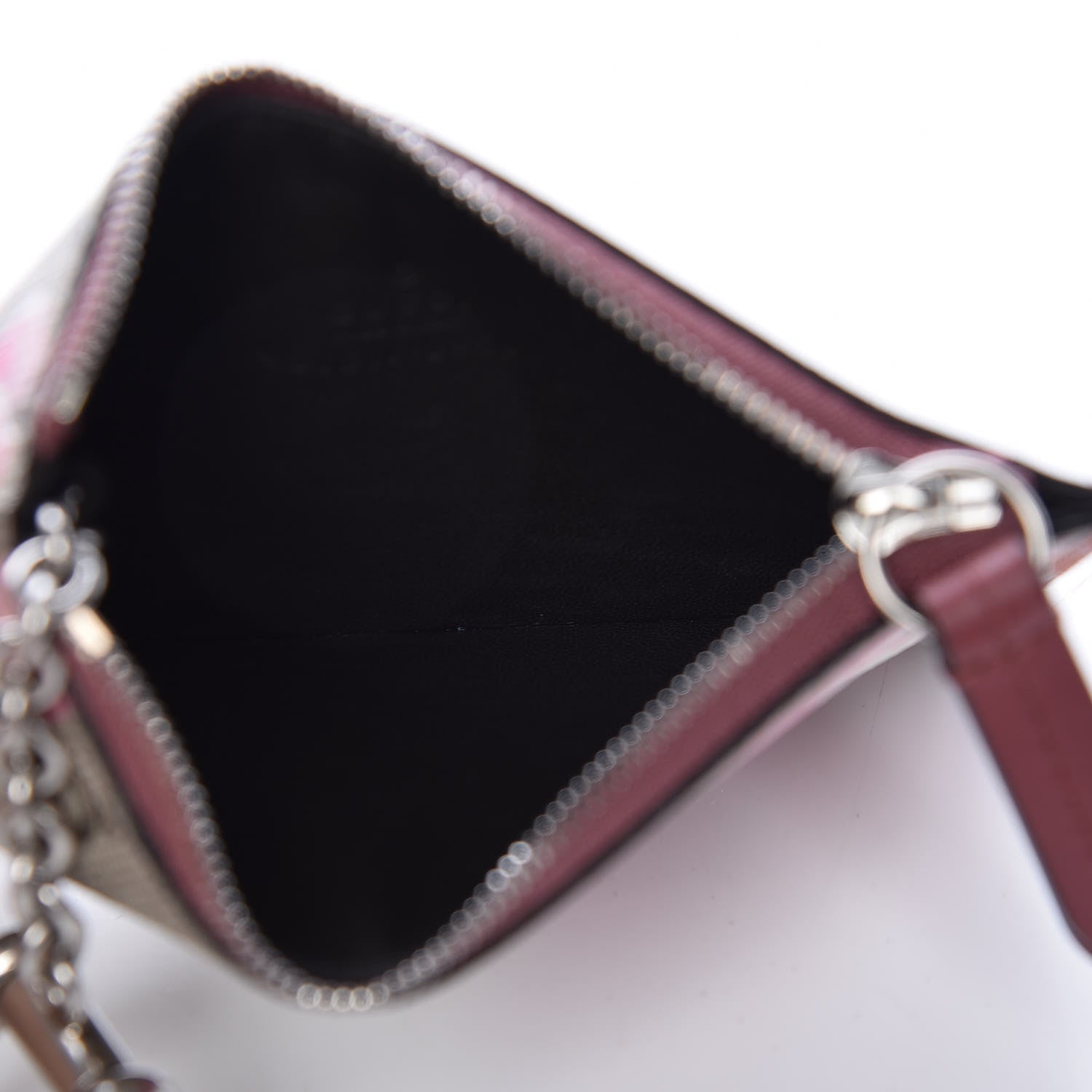 Gucci GG Supreme Monogram Blooms Key Ring Coin Case Beige Multicolor Dry Rose 5 of 7