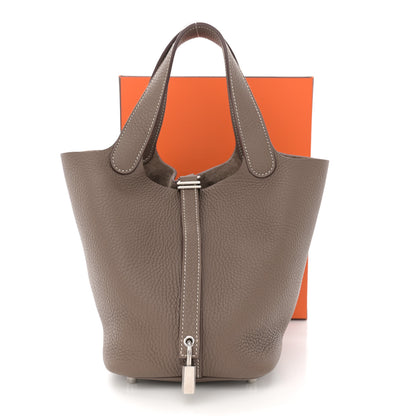 Hermes Taurillon Clemence Picotin Lock 18 PM Etoupe 11 of 11