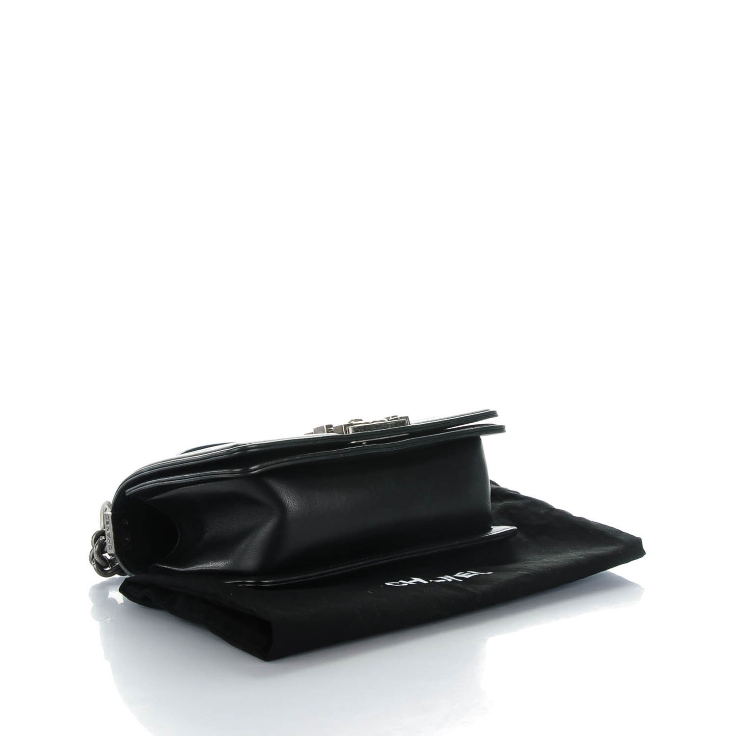 Lambskin Quilted Small Boy Flap Black