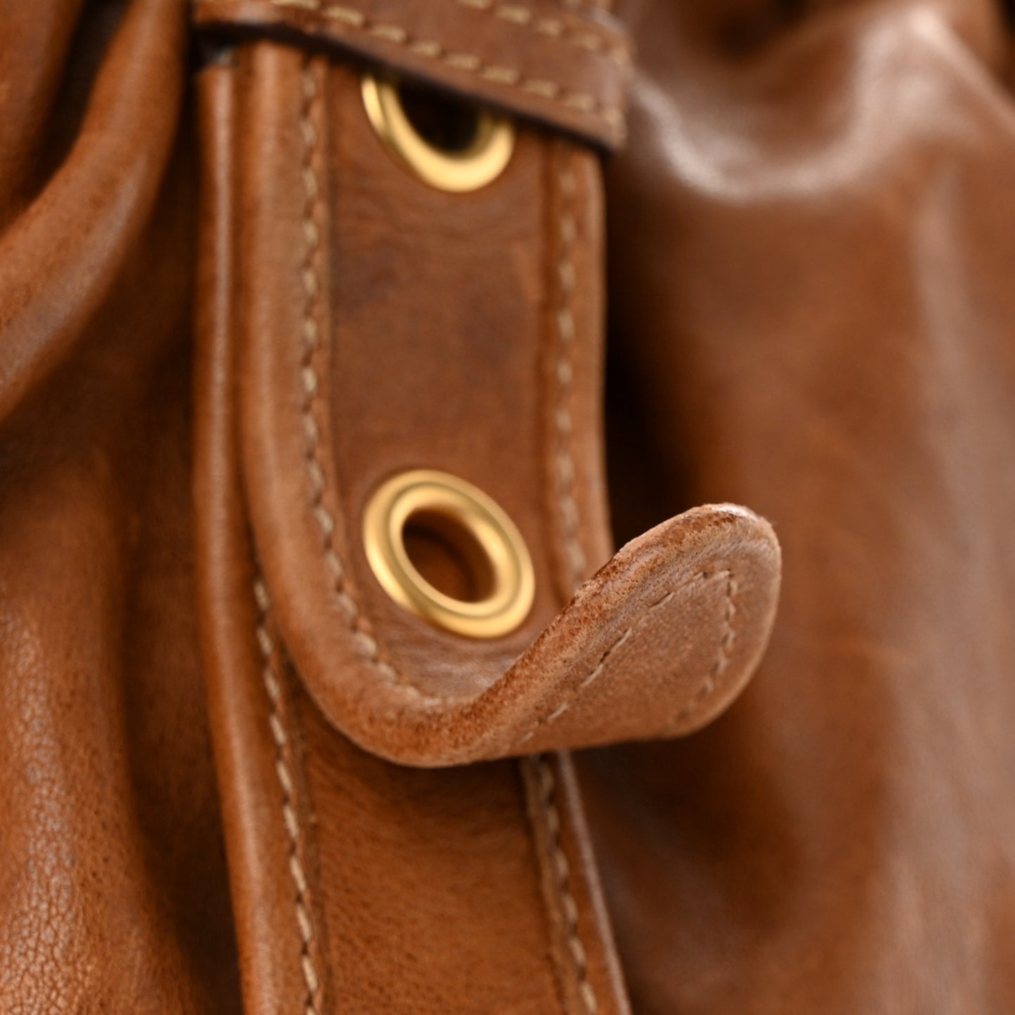 Nappa Frame Shopping Tote Cammello