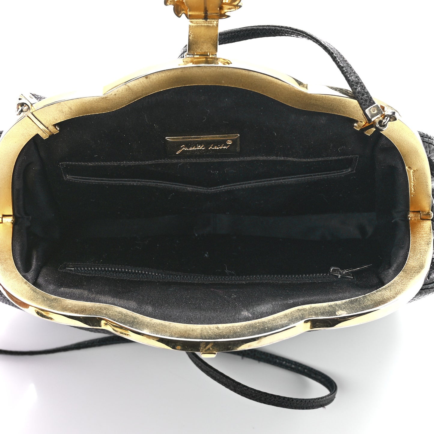 Snakeskin Crystal Evening Bag Black