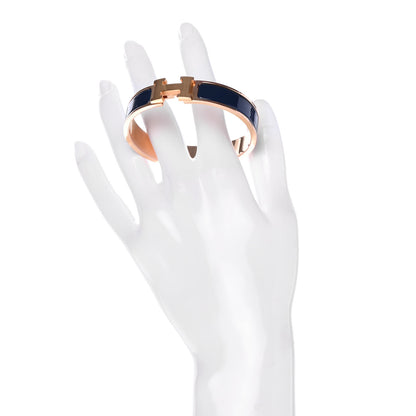 Hermes Narrow Enamel Clic Clac H Bracelet PM Bleu Biarritz 2 of 4