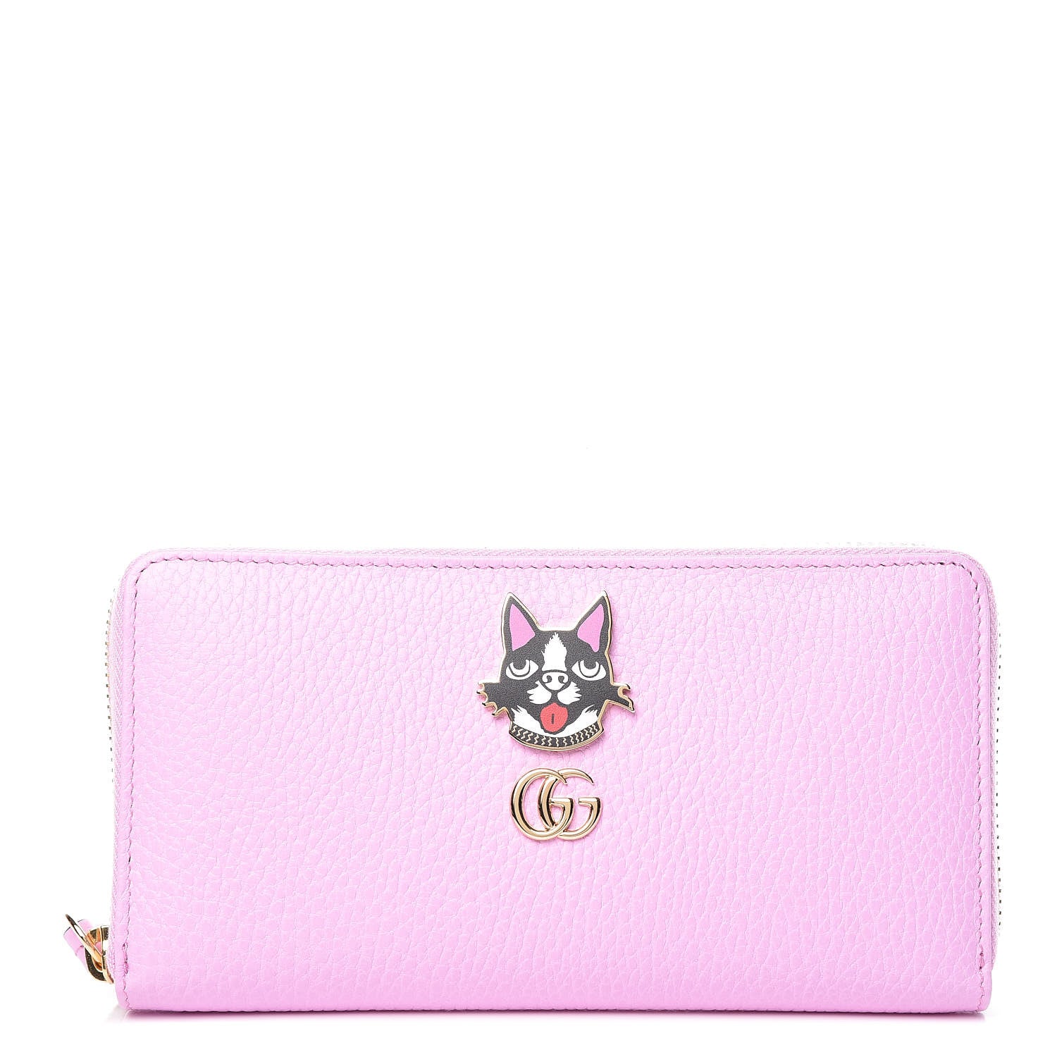 Gucci Dollar Calfskin GG Marmont Bosco Zip Around Wallet Malva 1 of 8