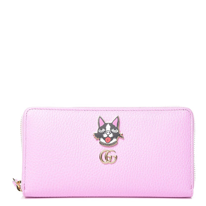Gucci Dollar Calfskin GG Marmont Bosco Zip Around Wallet Malva 1 of 8