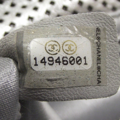 Chanel Metallic Crackled Calfskin Perforated Drill Flap Silver 9 of 12