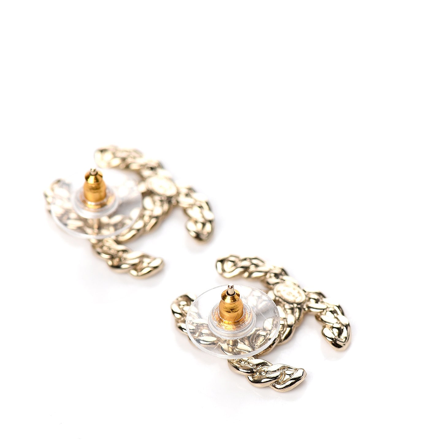 Crystal Pearls Coronation CC Earrings Gold