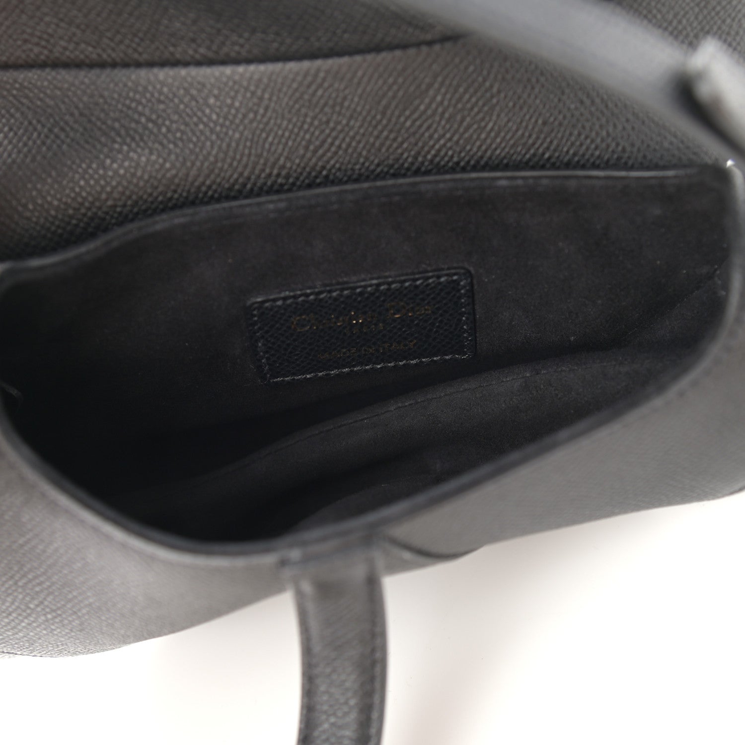 Christian Dior Grained Calfskin Mini Saddle Bag Black 5 of 9