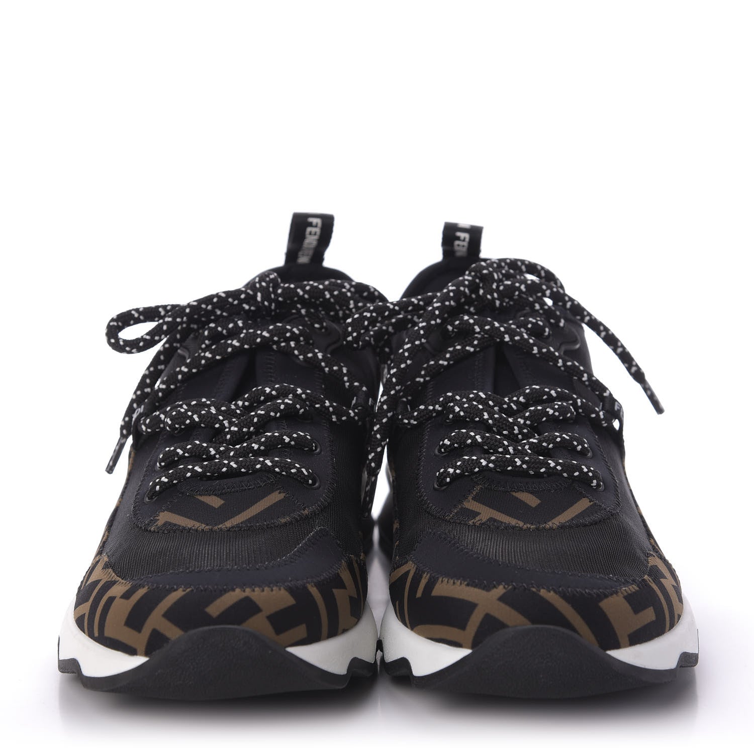 Fendi Technical Mesh Lycra FFreedom Patchwork Sneakers 39.5 Black Tobacco 2 of 10