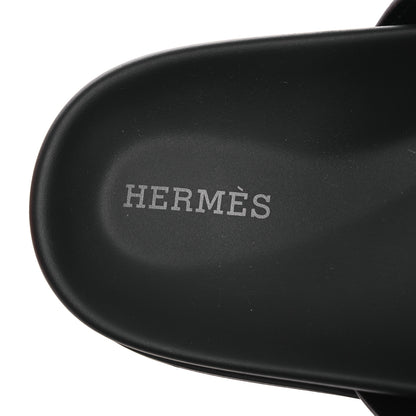 Hermes Calfskin Womens Chypre Sandals 39 Black 9 of 11