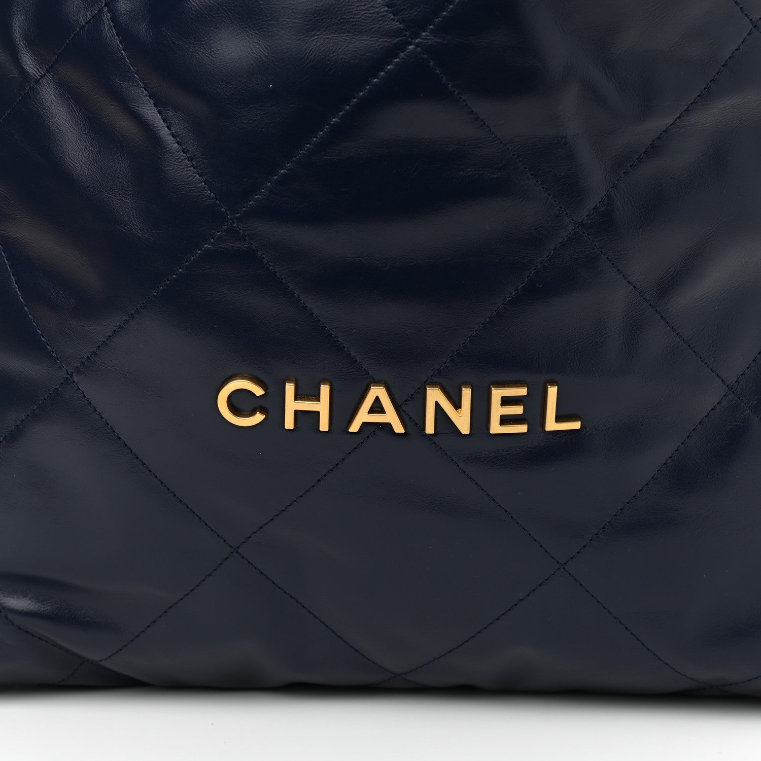 Chanel Shiny Calfskin Quilted Chanel 22 Navy Blue 9 of 11