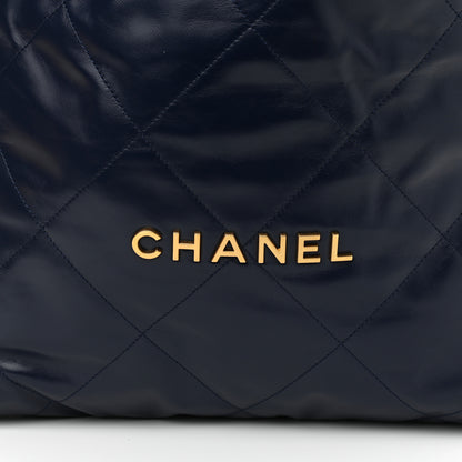 Chanel Shiny Calfskin Quilted Chanel 22 Navy Blue 9 of 11