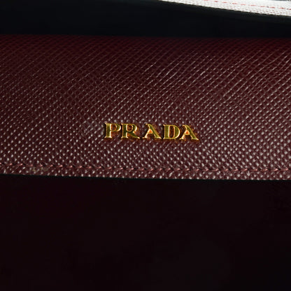 Prada Saffiano Cuir Large Double Bag Granato 9 of 11