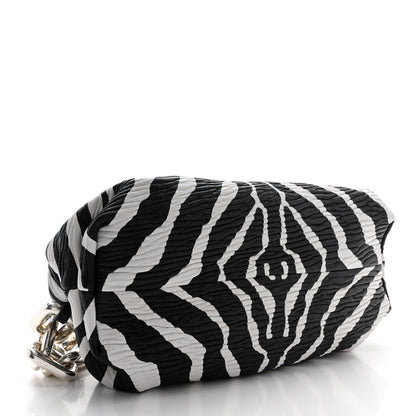 Bottega Veneta Nappa Zebra Print The Pouch Chain White Black 4 of 10
