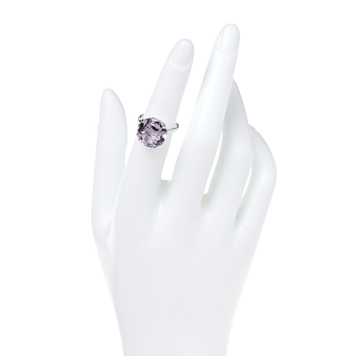 Sterling Silver Amethyst Sparklers Octagonal Cocktail Ring 49 5
