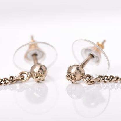 Chanel Metal Pearl Quilted CC Drop Earrings Gold 3 of 9