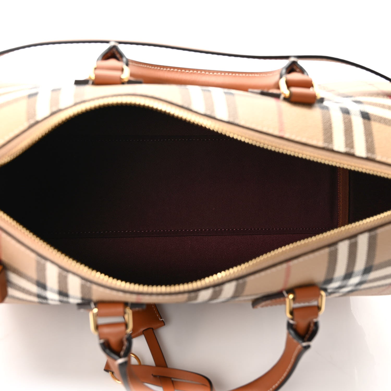 Burberry Horseferry Check Medium Bowling Bag Tan 5 of 8