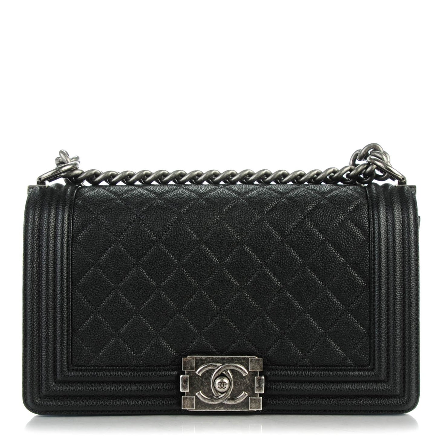 Caviar Quilted Medium Boy Flap Black