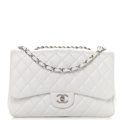 Chanel Caviar Quilted Jumbo Single Flap White 1 of 7