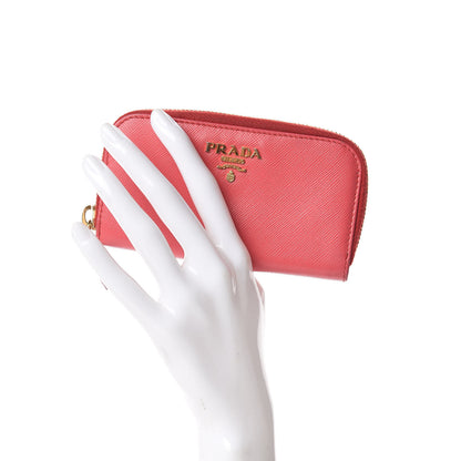 Prada Saffiano Metal Zip Around 6 Key Holder Ibisco 2 of 11