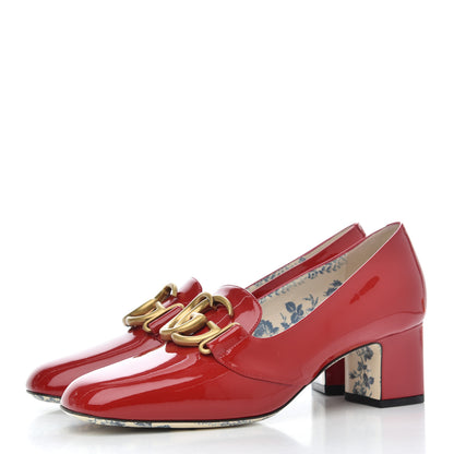 Gucci Vernice GG Victoire 55mm Loafer Pumps 38.5 Hibiscus Red 3 of 9