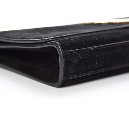 Saint Laurent Velvet Classic Monogram Cassandre Tassel Clutch Black 5 of 17