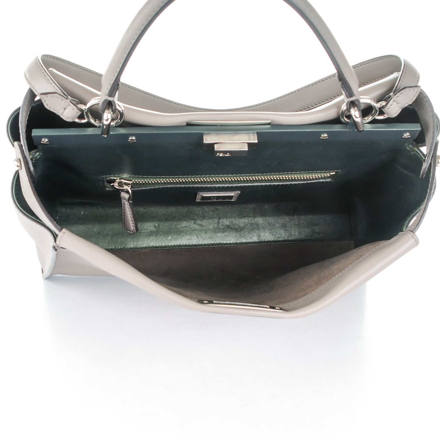Vitello Dolce Marmol Large Peekaboo Iconic Satchel Asfalto Verde Salvia