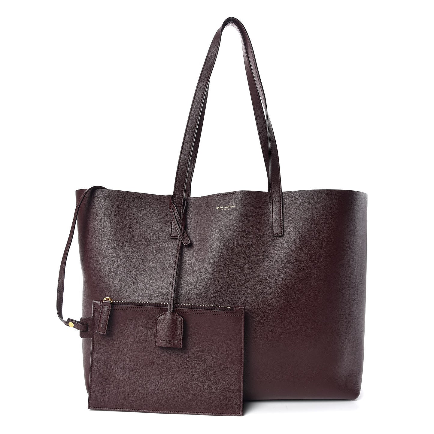 Calfskin Large Shopping Tote Bordeaux