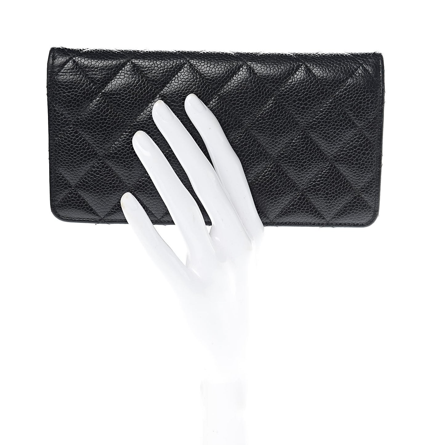 Caviar Quilted Yen Wallet Black