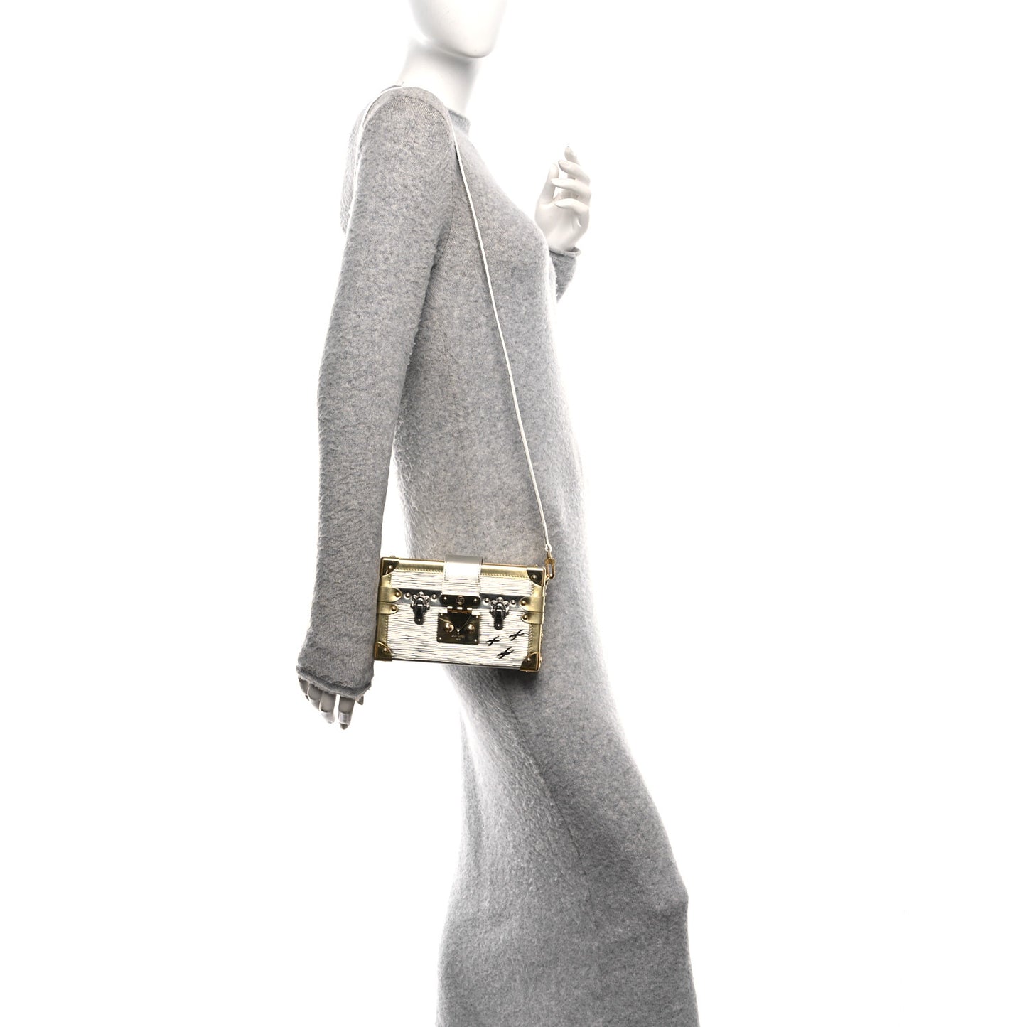 Metallic Epi Petite Malle Silver