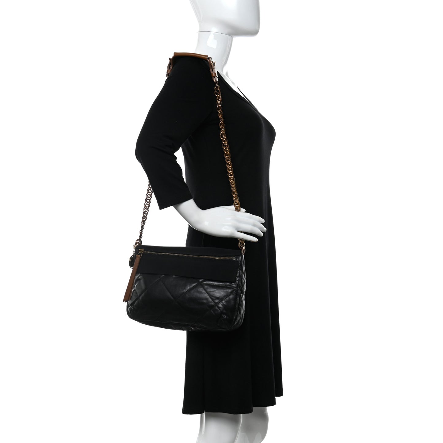 Lambskin Quilted Amalia Crossbody Bag Black