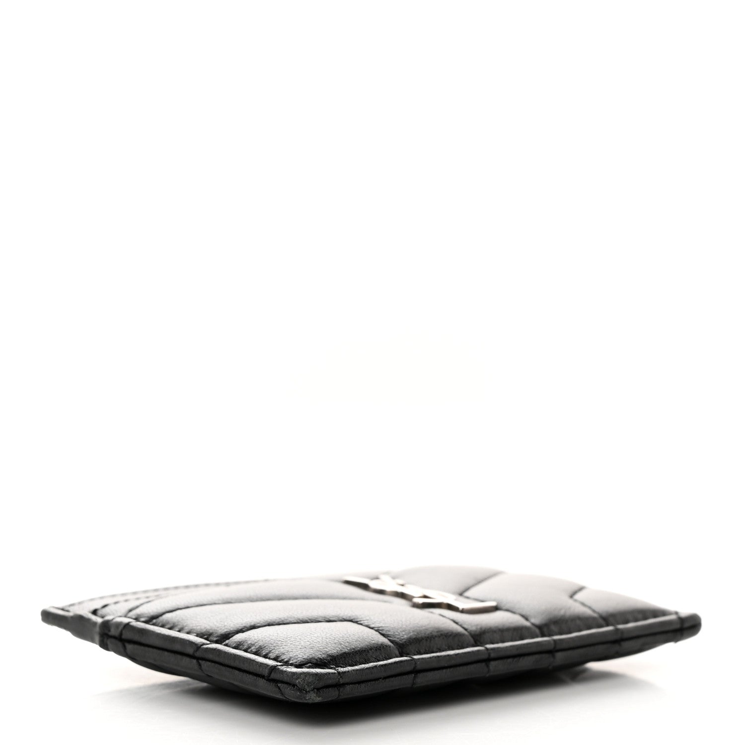 Saint Laurent Calfskin Y Quilted Monogram LouLou Credit Card Case Black 4 of 15