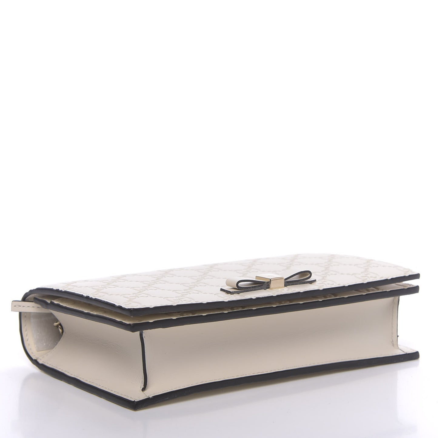 Guccissima Bow Chain Wallet White