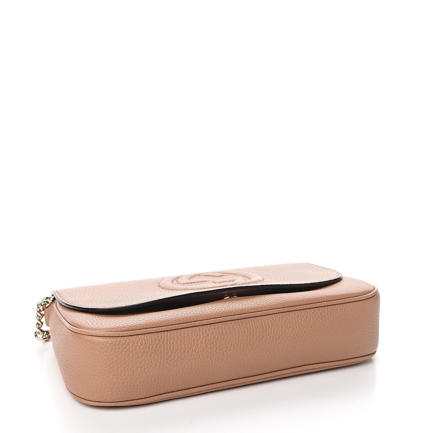 Pebbled Calfskin Medium Soho Flap Crossbody Camelia