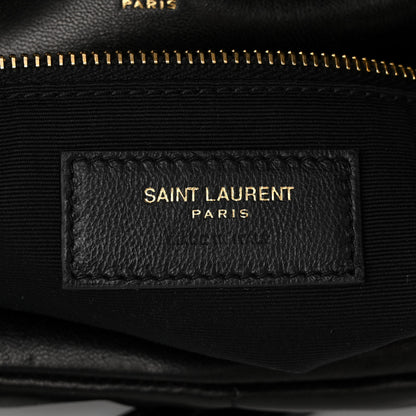 Saint Laurent Lambskin Quilted Medium Loulou Puffer Monogram Chain Satchel Black 6 of 11