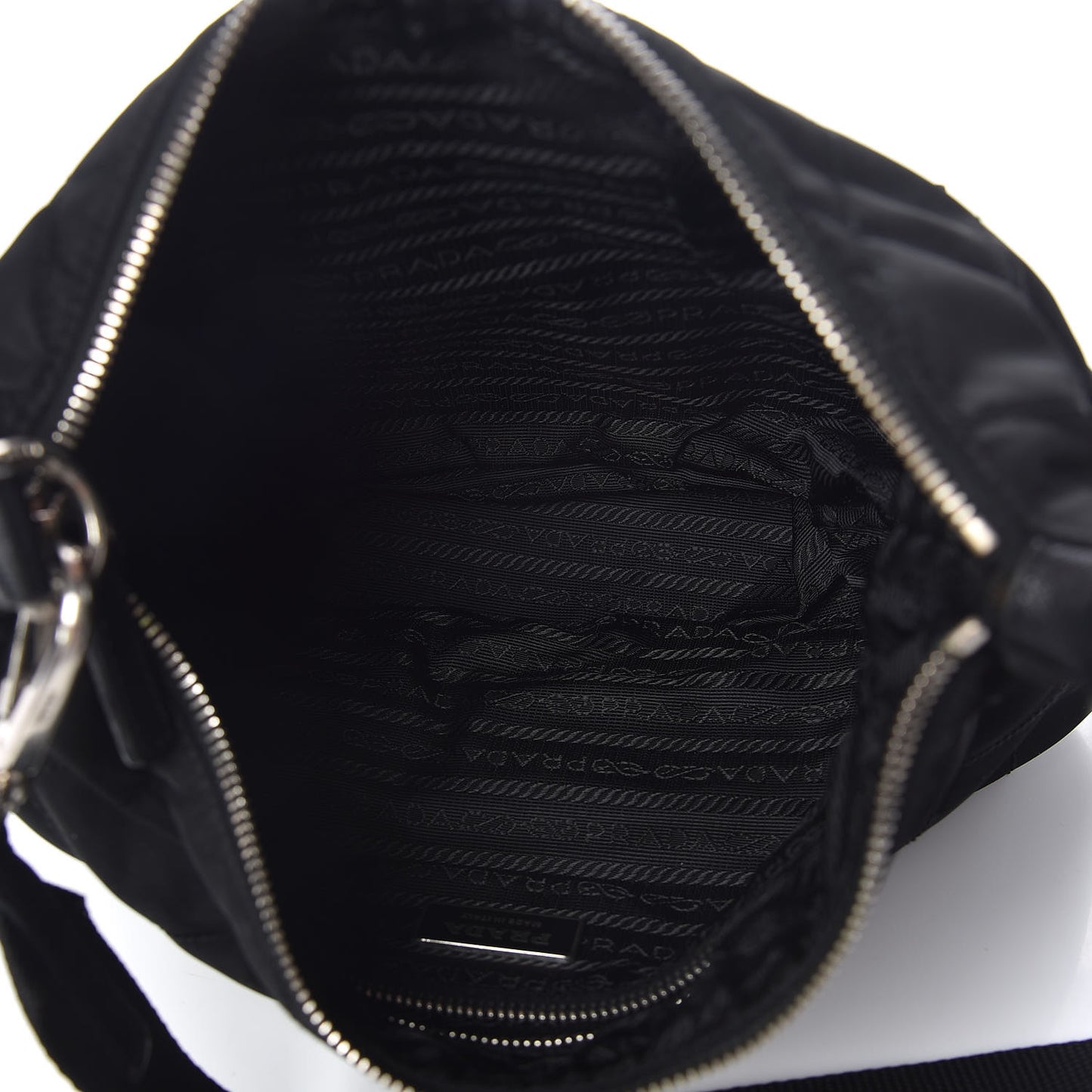 Nylon Tessuto Impuntu Quilted Shoulder Bag Black